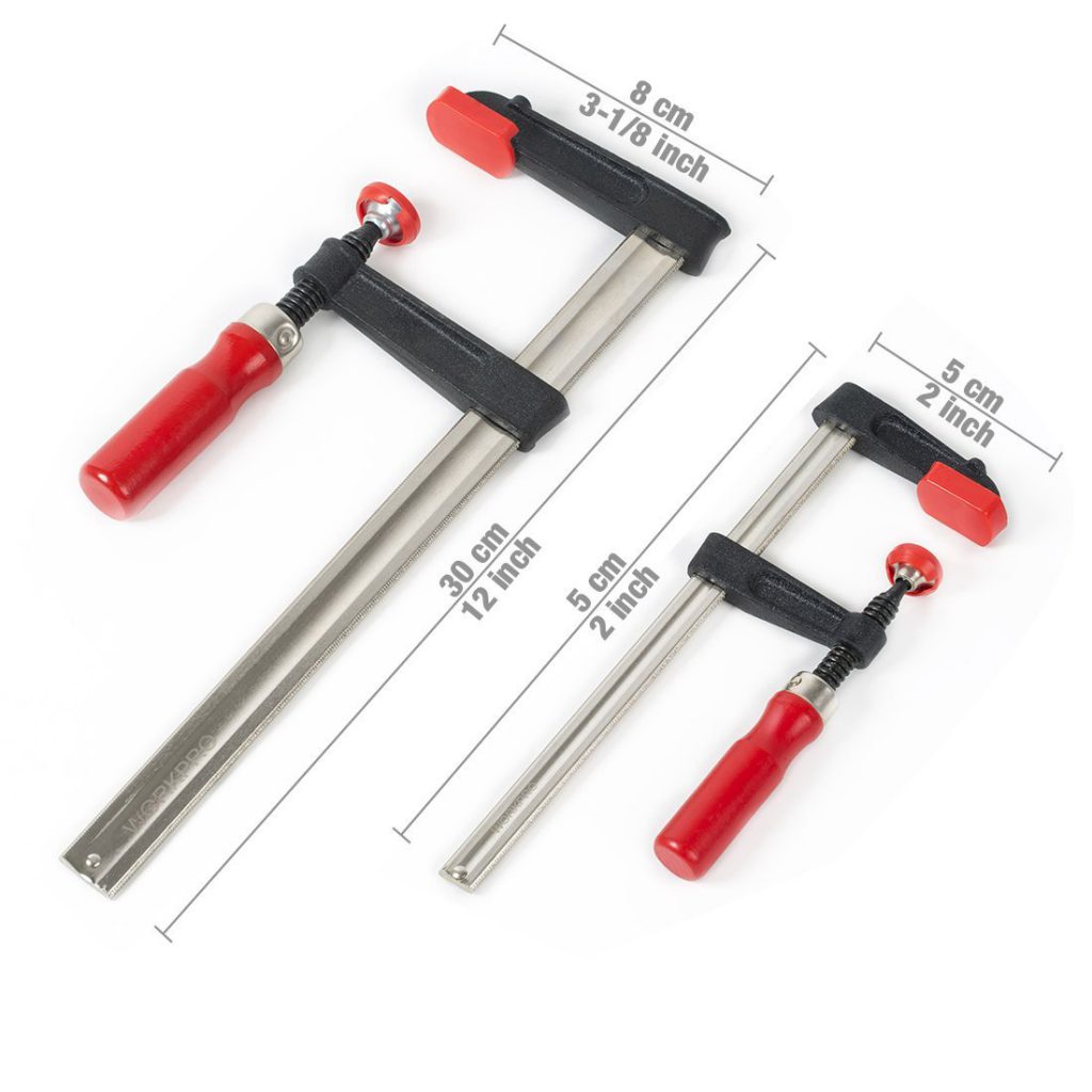 Morsetti A F ZOFUN Per Falegnameria - Set Da 6 Pezzi: 3 Da 210mm E 3 Da 365mm, Apertura Regolabile, Manici In Legno Antiscivolo, Acciaio Inox