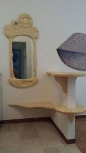 specchio in legno